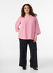 Blouse &agrave; manches 3/4, Rose, Model image number 1