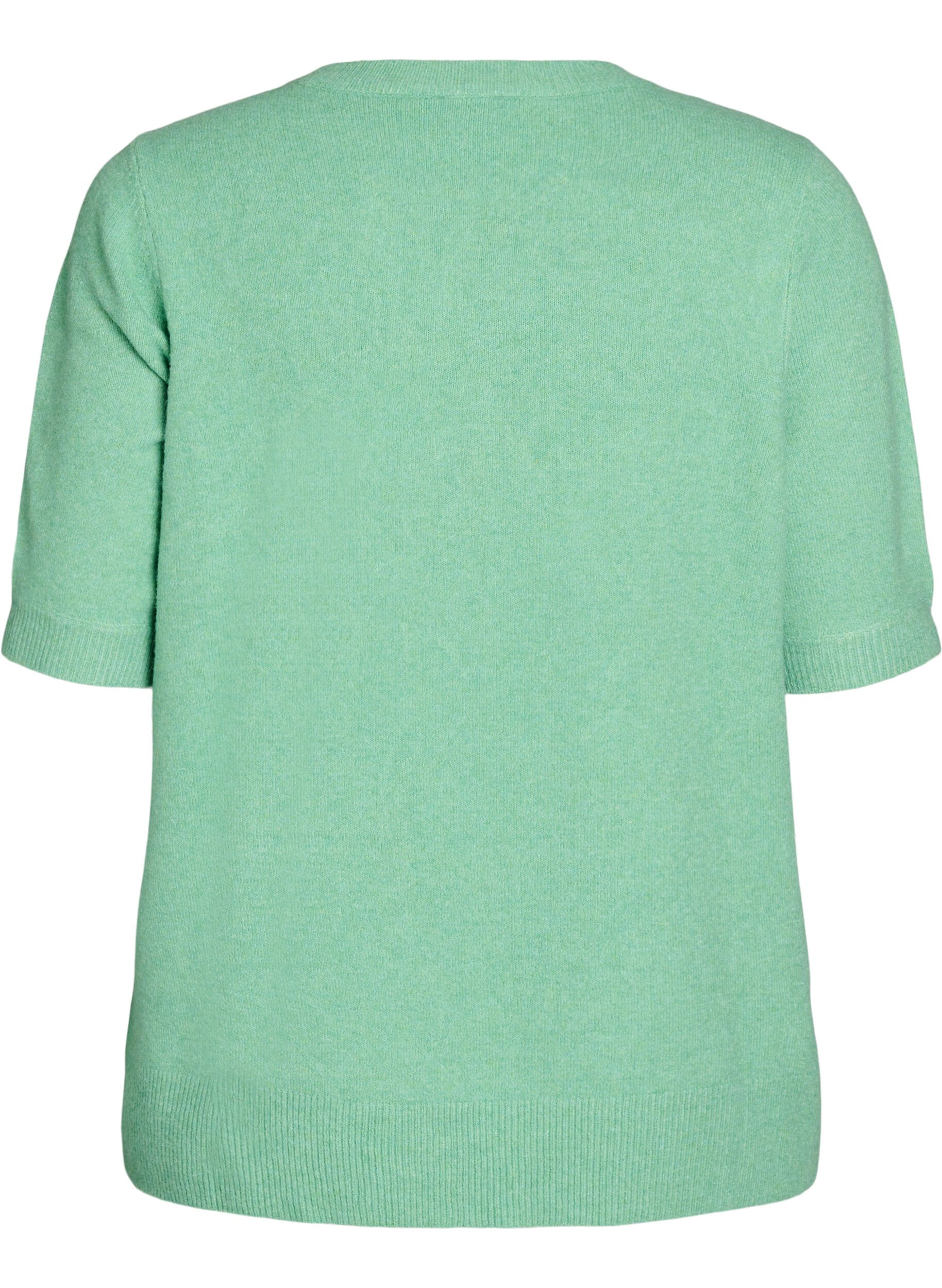 Zizzi Chemisier en tricot &agrave; manches courtes, Vert clair, Packshot image number 1