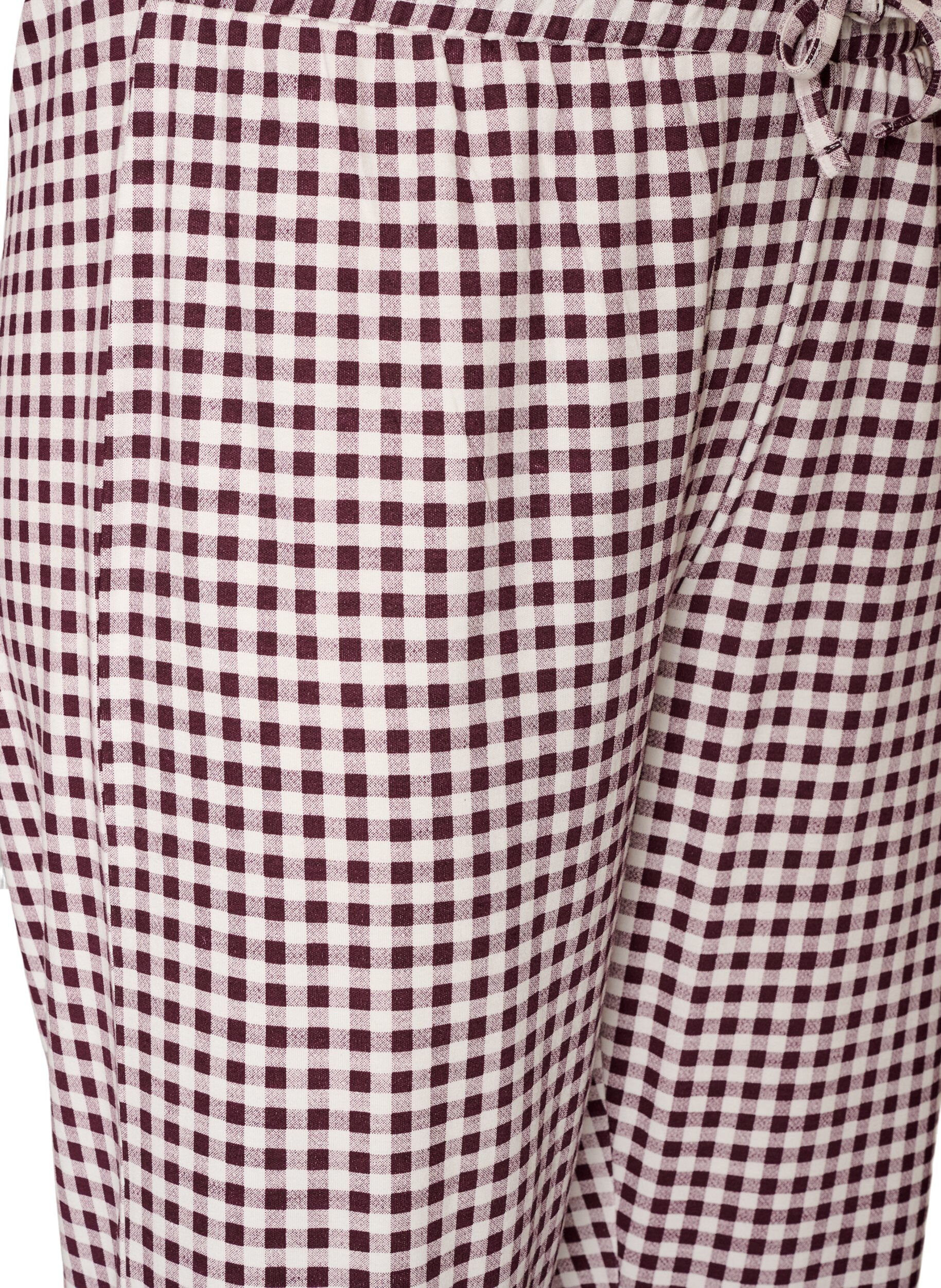 ZizziPantalon de pyjama taille haute en coton, Bordeaux, Packshot image number 2