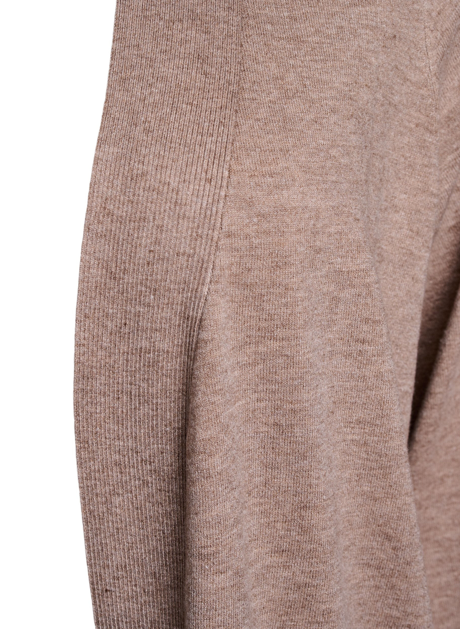 Zizzi Long cardigan en tricot avec des poches, Fossil w. TNT Mel. , Packshot image number 2