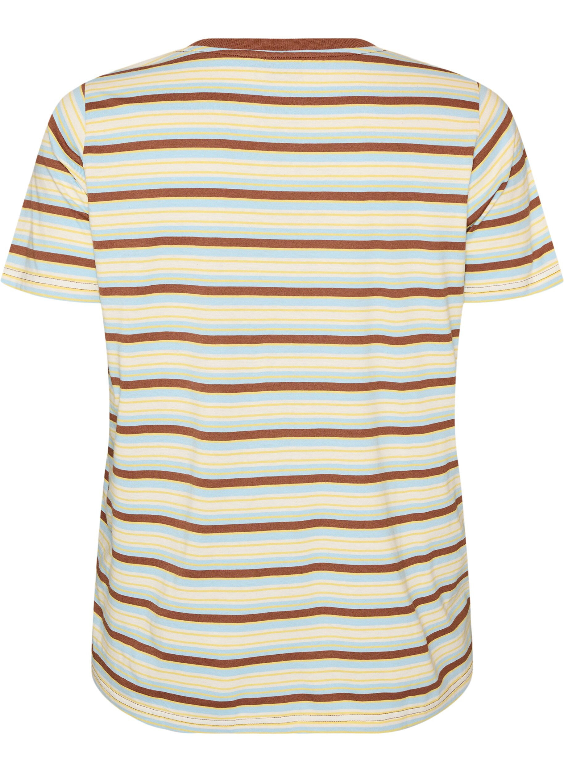 ZizziT-shirt &agrave; rayures en coton bio, Marron, Packshot image number 1