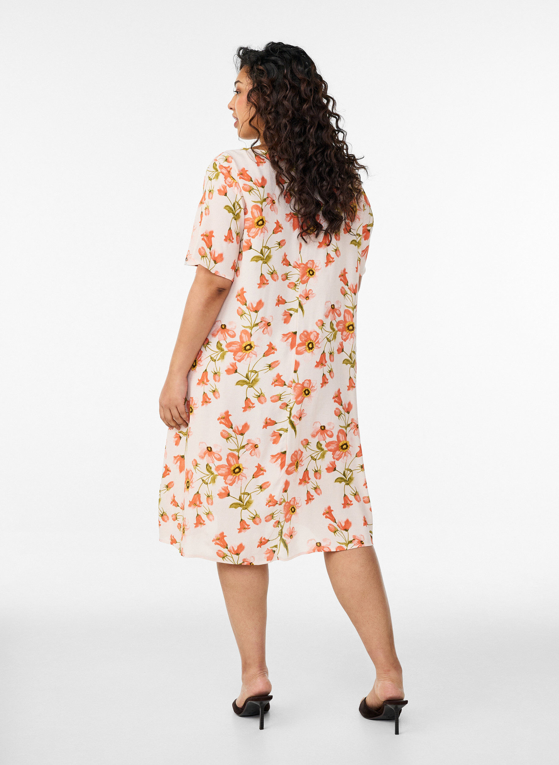 Zizzi Robe &eacute;vas&eacute;e en viscose, Rose, Model image number 2