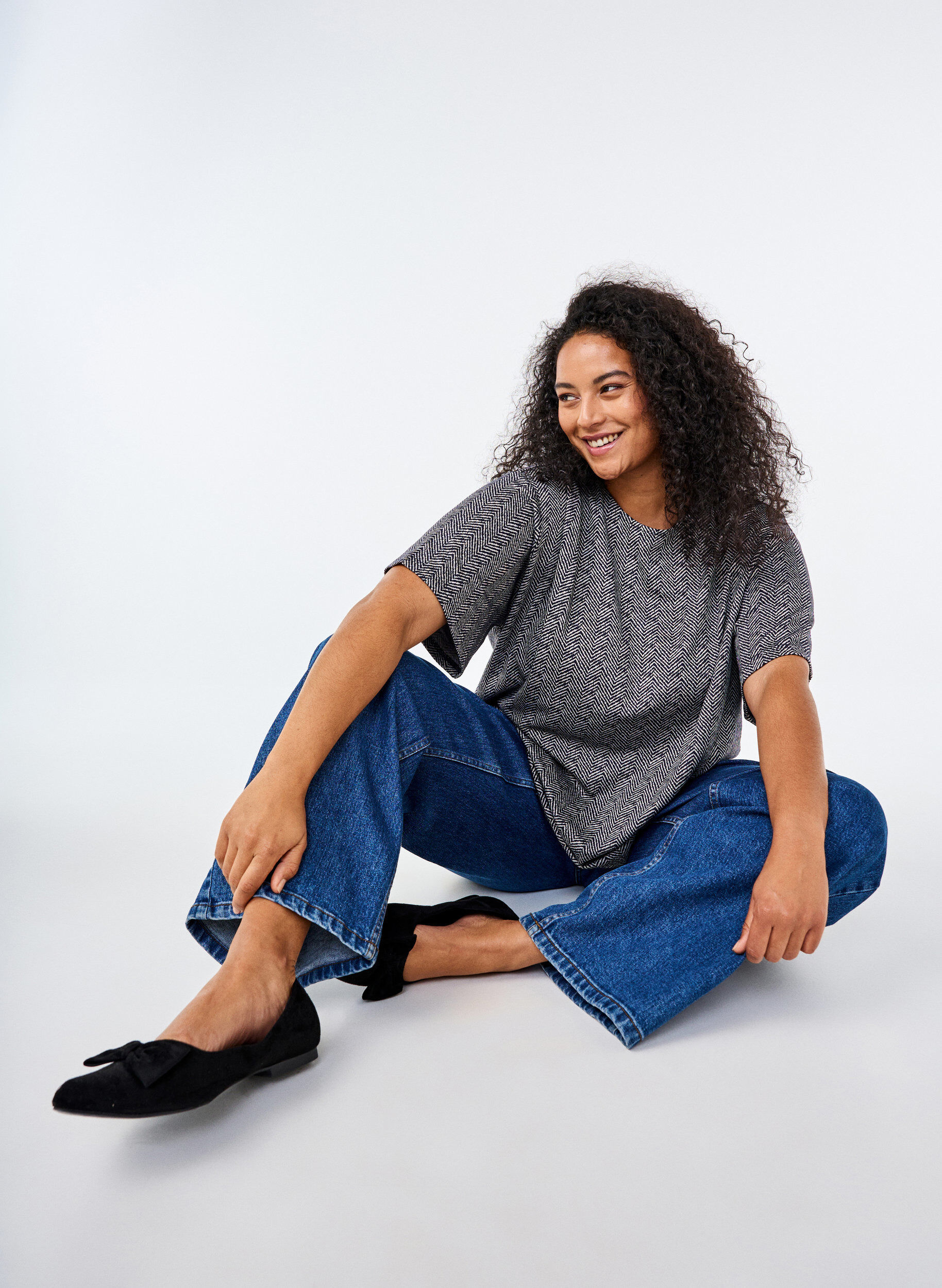 Zizzi Chemisier surdimensionn&eacute; avec motif, Bleu, Image image number 0