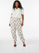 Pantalon ballon taille haute &agrave; motifs, Vanille, Model image number 0