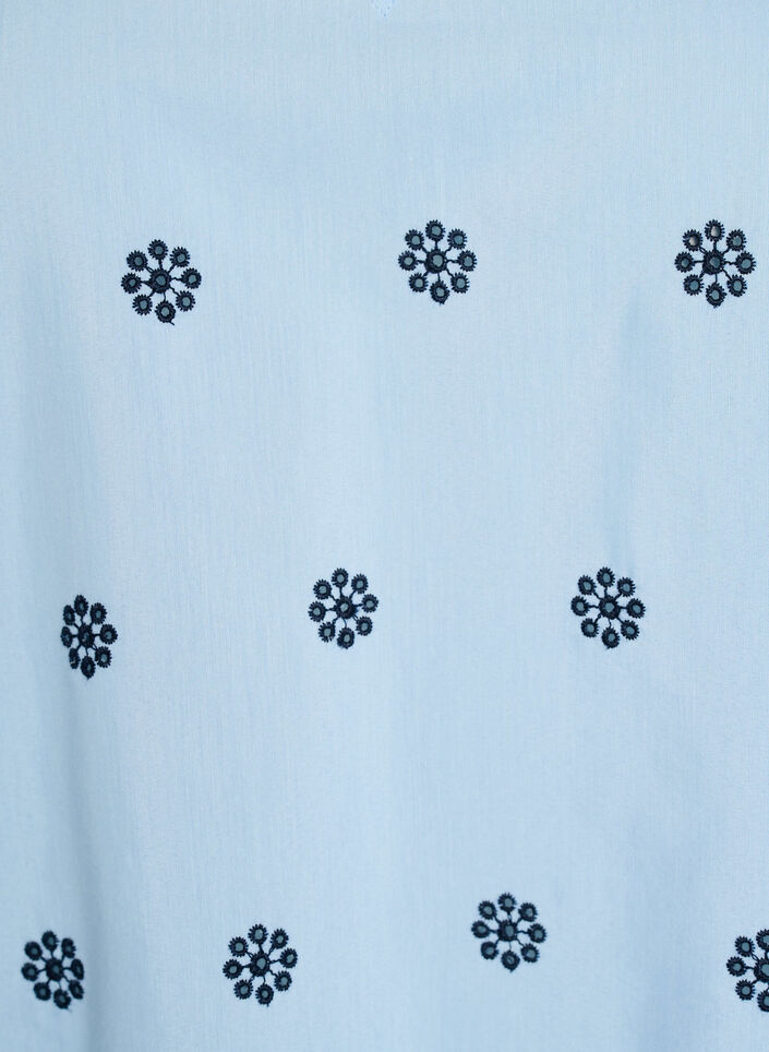 Blouse avec manches 3/4 et motif brod&eacute;, Bleu, Packshot image number 2