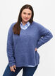 Pull en tricot avec fente, Gray Blue Mel., Model image number 0