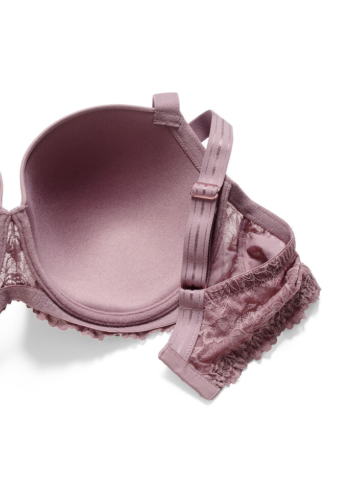 Soutien-gorge moulé avec dentelle et coupes lisses, Rose, Packshot image number 5