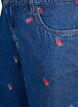 Shorts en jean avec fraises brod&eacute;es, Bleu, Packshot image number 2