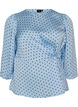Blouse &agrave; pois avec lien &agrave; nouer et manches 3/4, Bleu Clair, Packshot image number 0