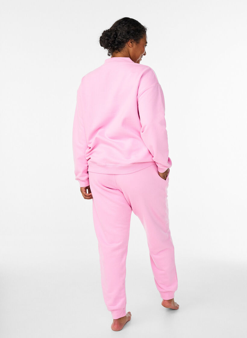 Joggers taille haute, Rose, Model image number 1