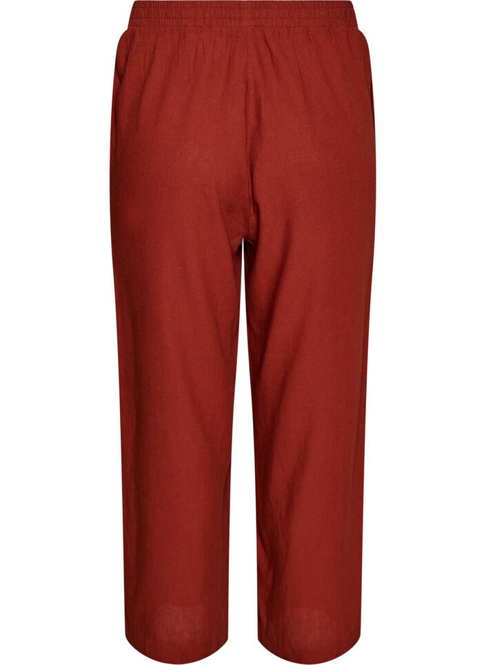 Pantalon large en lin et viscose, Bordeaux, Packshot