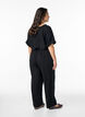 Pantalon ample en lin et viscose, Noir, Model image number 1