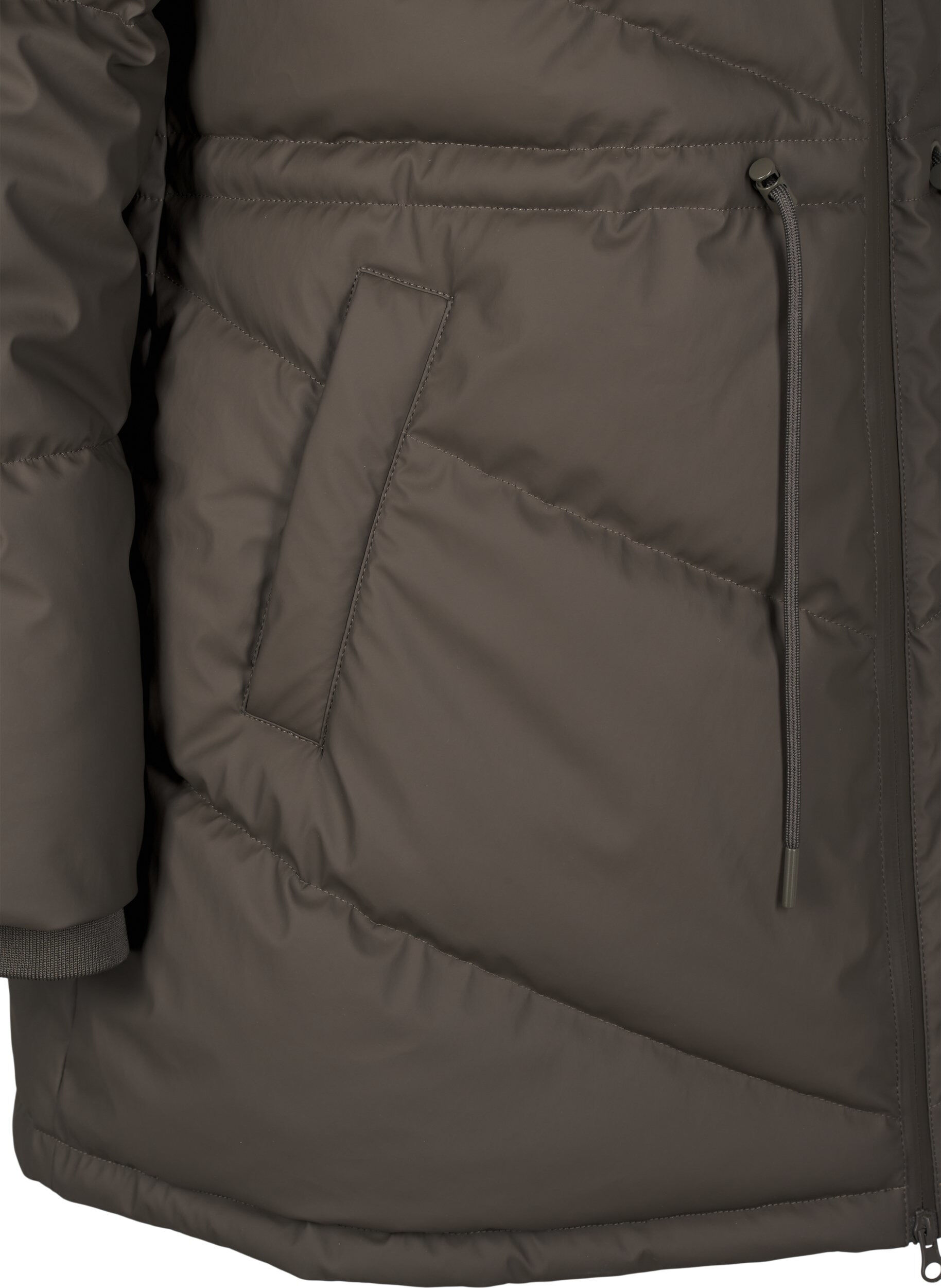 Zizzi Doudoune imperm&eacute;able avec capuche, Marron, Packshot image number 3