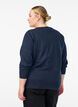 Cardigan en maille fine avec col rond, Bleu, Model image number 2