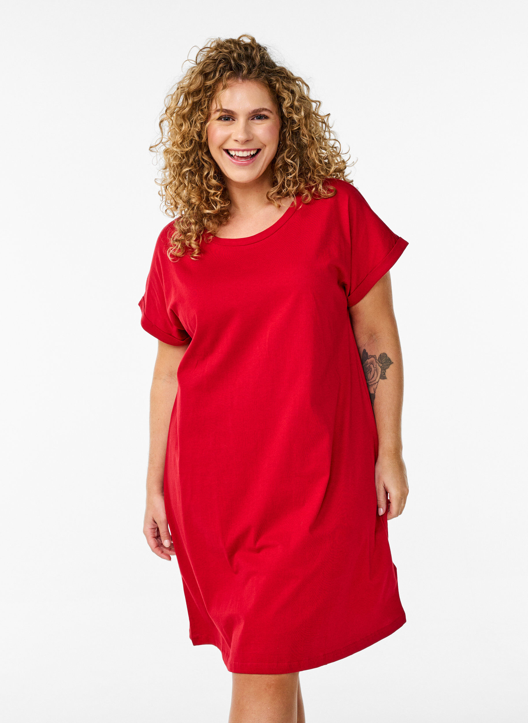 2-pack Robe T-shirt &agrave; manches courtes, Rouge, Model