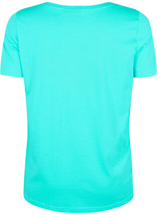 T-shirt en coton avec imprimé, Turquoise SUN, Packshot image number 1