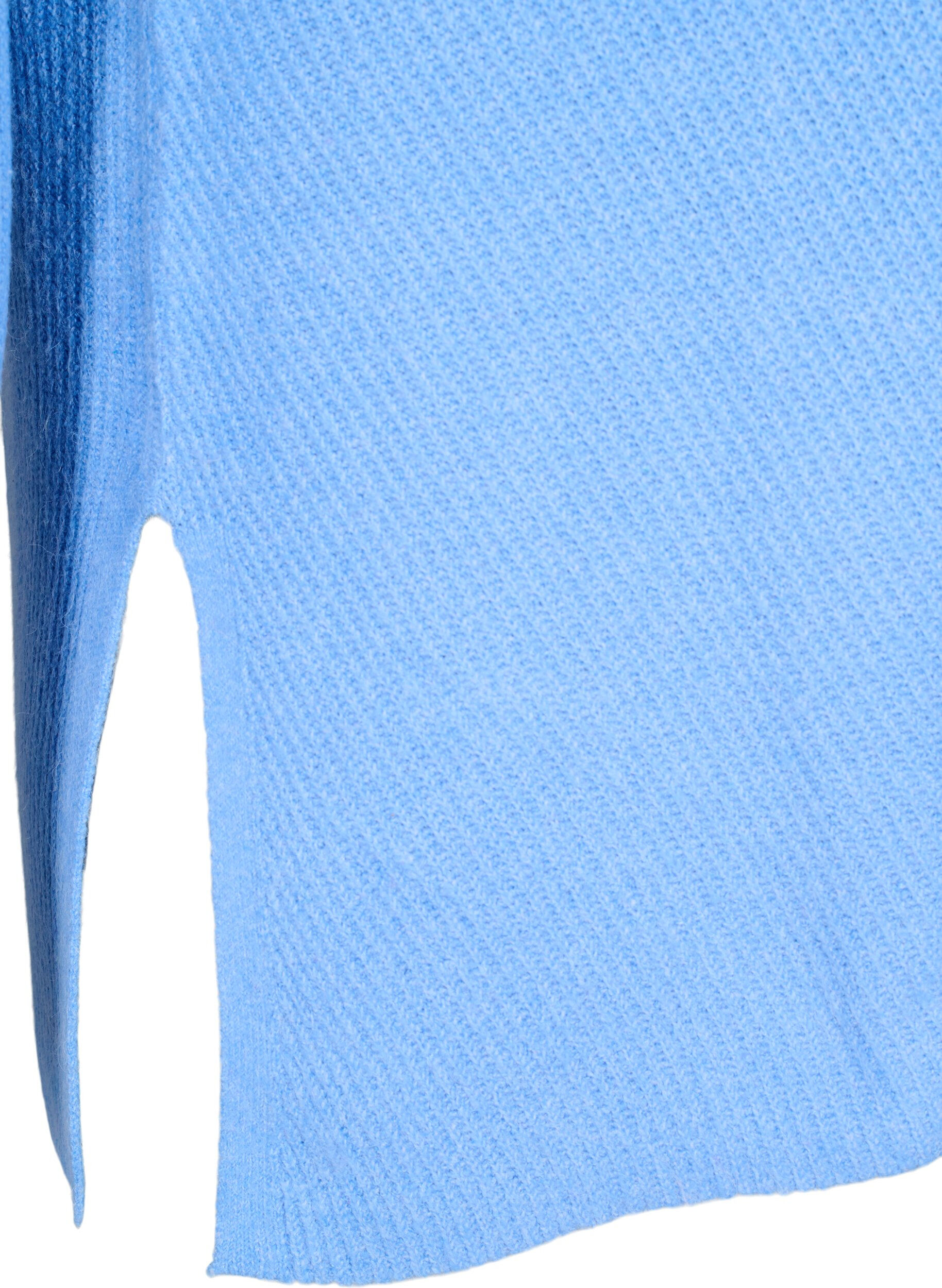 Zizzi Chemisier en maille avec col rond, Della R. Blue Mel., Packshot image number 3