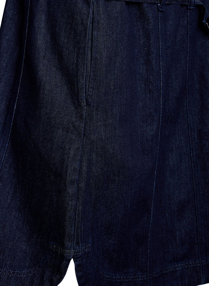 Robe en jean avec ceinture et manches 3/4, Bleu, Packshot image number 4