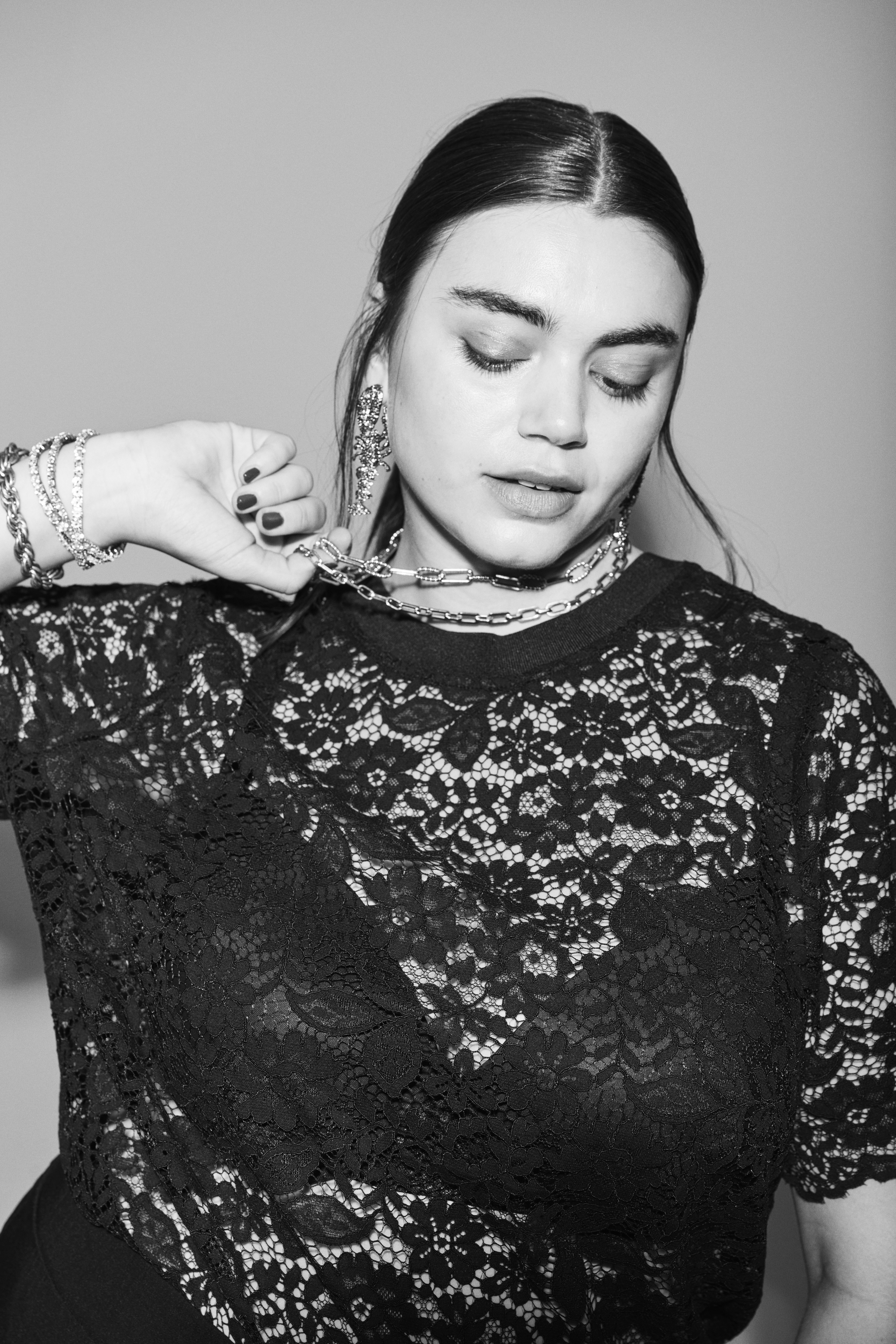 Zizzi Look avec chemisier en dentelle, , Model