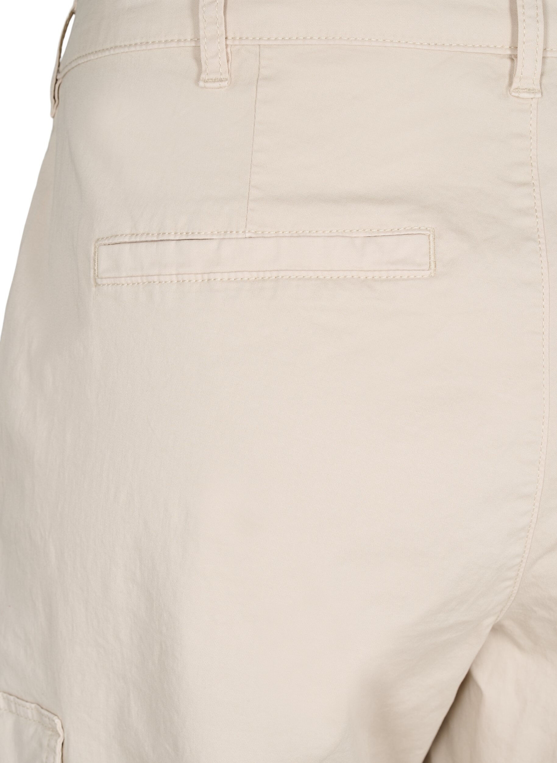 Zizzi Pantalon cargo taille haute, Beige, Packshot image number 3