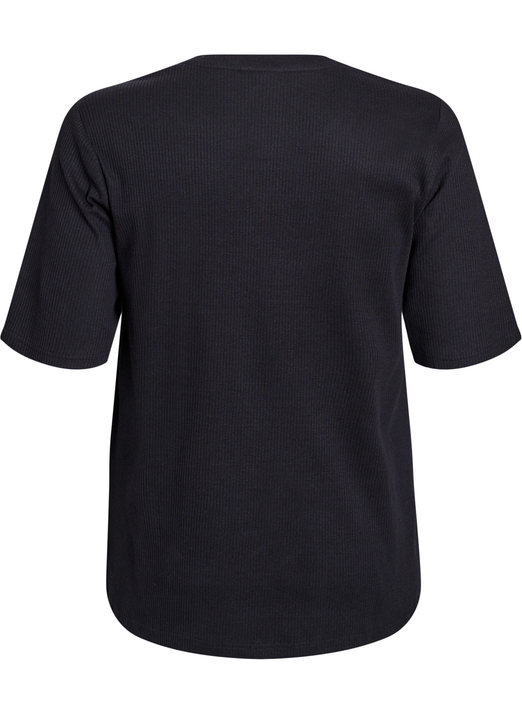 ZizziChemisier en jersey c&ocirc;tel&eacute; &agrave; manches courtes, Noir, Packshot image number 1