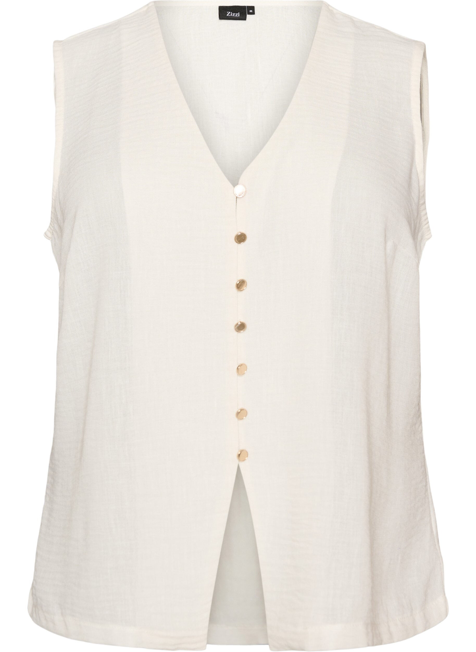 Gilet sans manches avec col en V et boutons