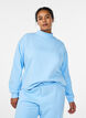 Sweatshirt &agrave; col montant et manches longues, Bleu Clair, Model image number 0