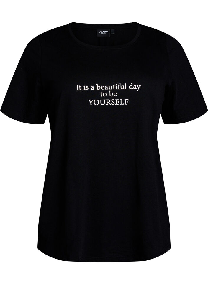 T-shirt imprim&eacute;, Noir, Packshot image number 0