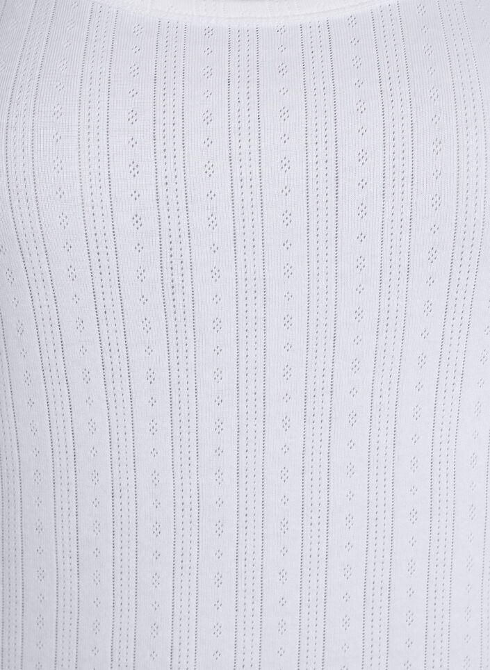 Haut de nuit en coton bio &agrave; motif textur&eacute;, Blanc, Packshot image number 2