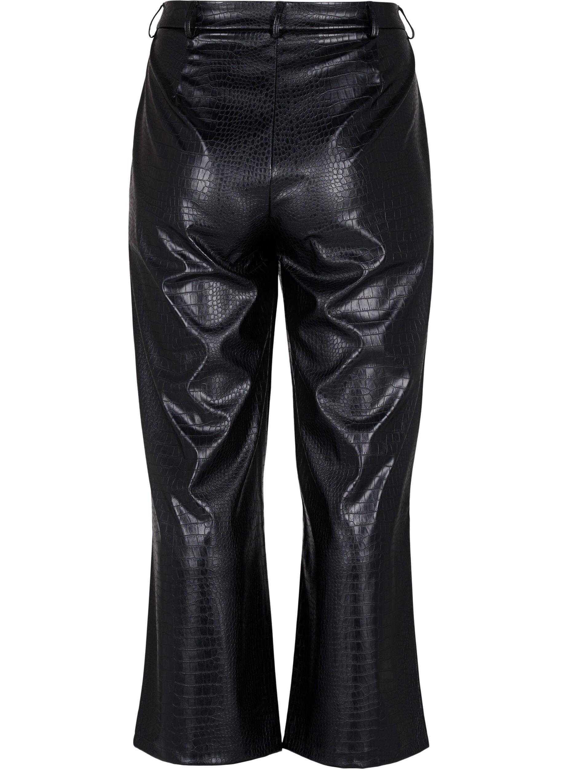 Zizzi Pantalon en simili cuir avec largeur, Black, Packshot image number 1