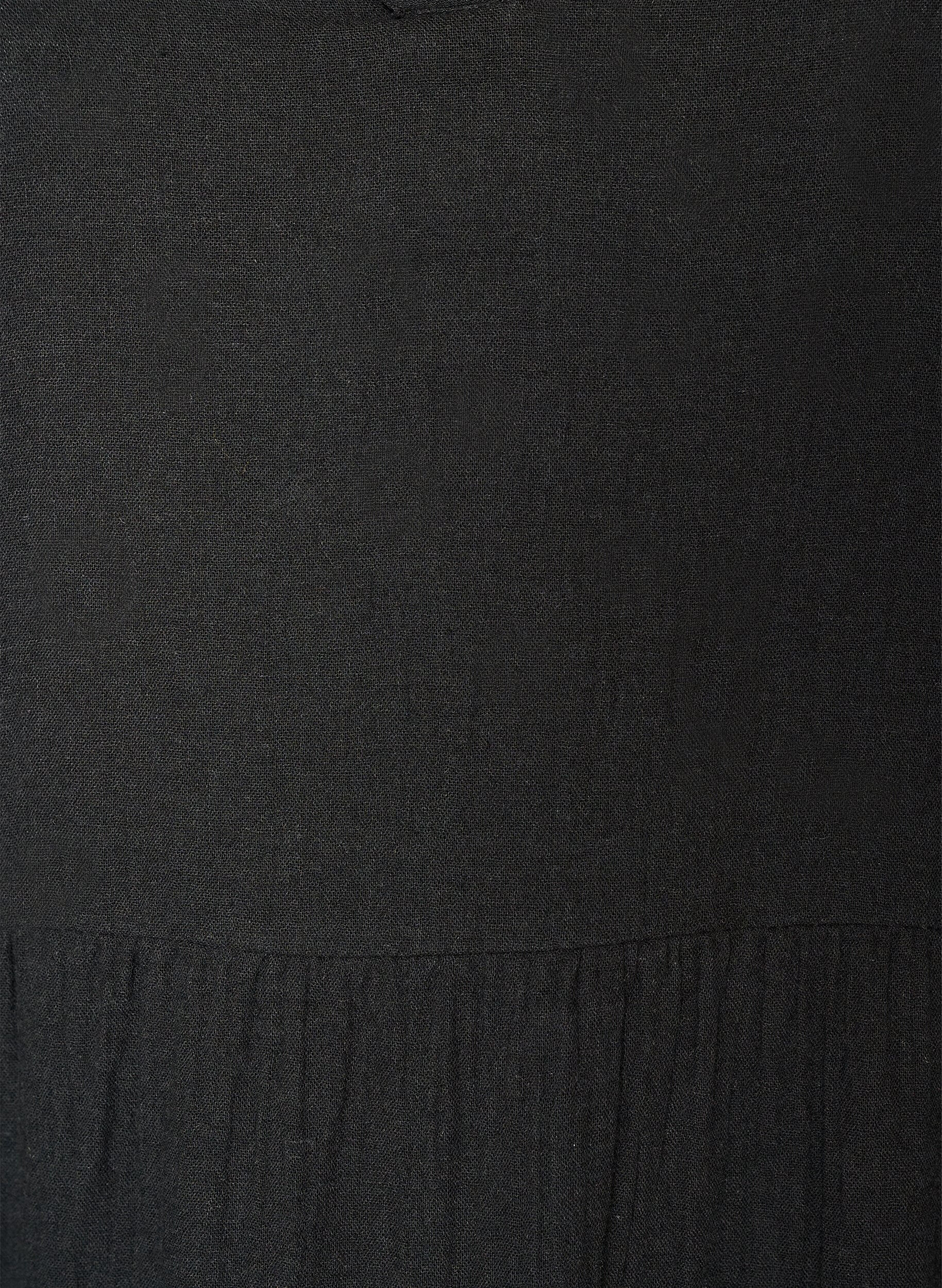 ZizziRobe midi coupe &eacute;vas&eacute;e en mousseline de coton, Noir, Packshot image number 2