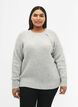 Pull en mélange avec des boutons en perles, Light Grey Melange, Model image number 0