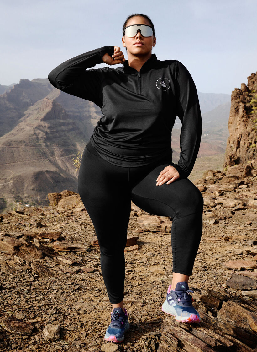 Leggings de gym de couleur unie, Black, Image image number 1