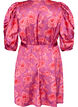 Robe &agrave; fleurs avec manches bouffantes et ceinture &agrave; nouer, Rose, Packshot image number 1