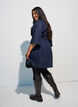 Robe en jean avec ceinture et manches 3/4, Bleu, Model image number 2