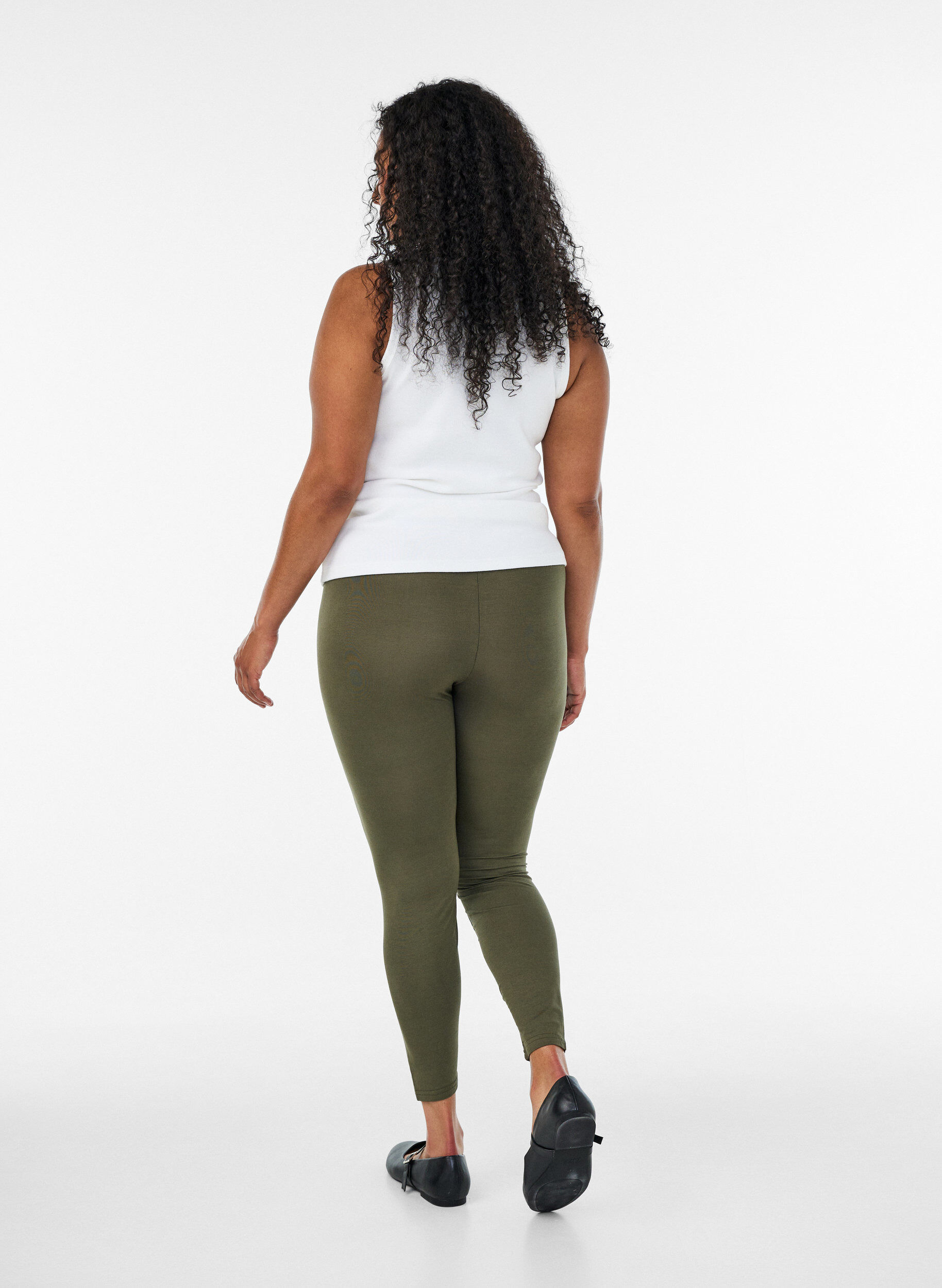 ZizziLeggings basiques en viscose, Vert Kaki, Model image number 2