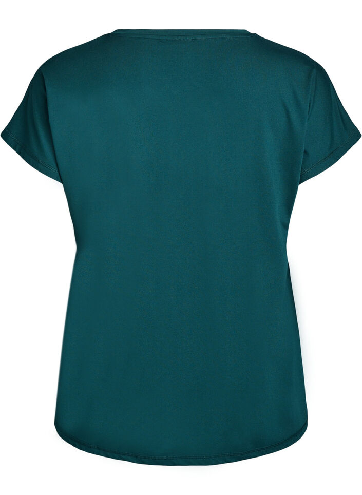 T-shirt de sport couleur unie, Vert fonc&eacute;, Packshot image number 1