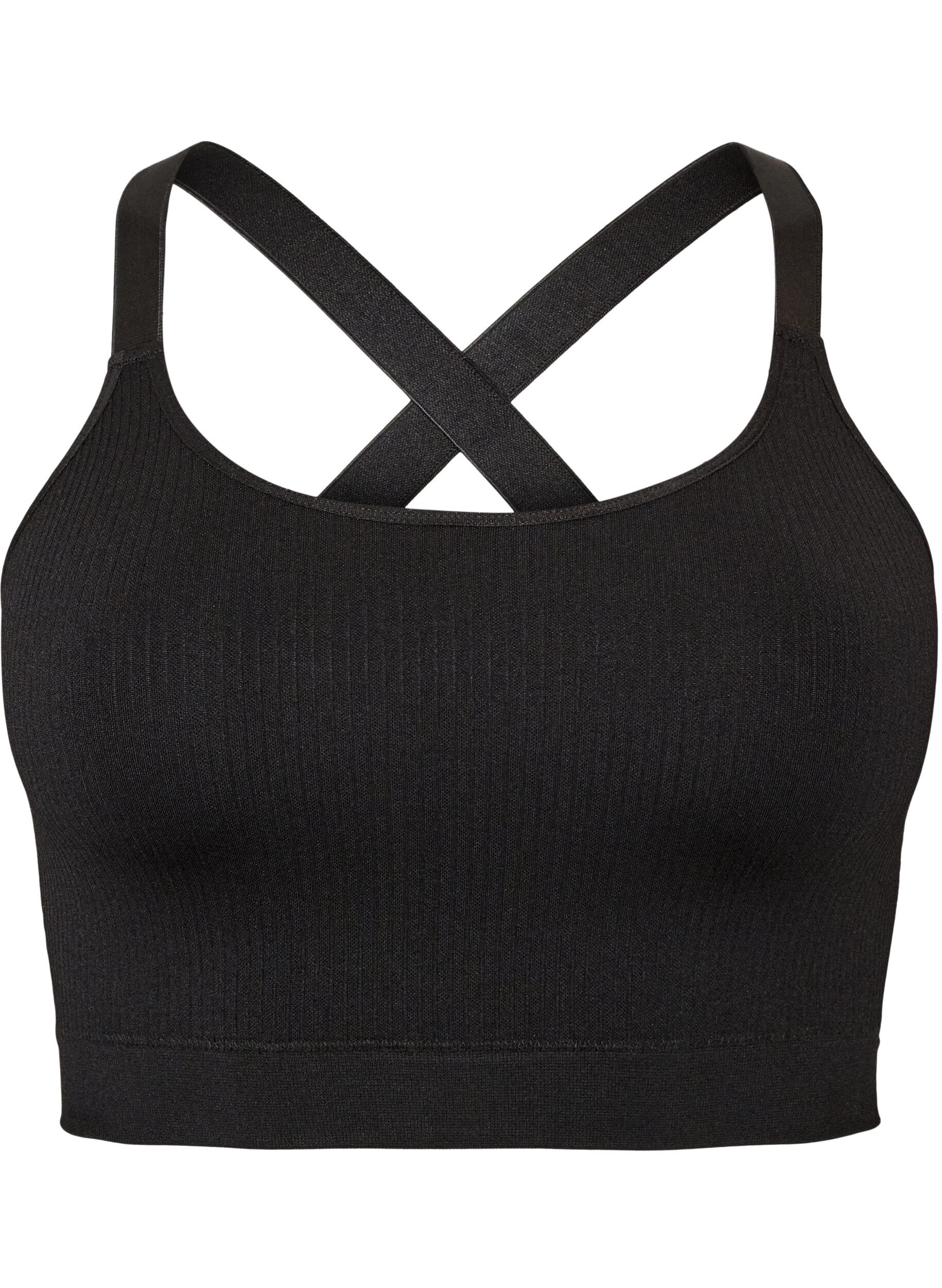 ZizziBrassi&egrave;re de sport c&ocirc;tel&eacute;e sans coutures, Noir, Packshot image number 0