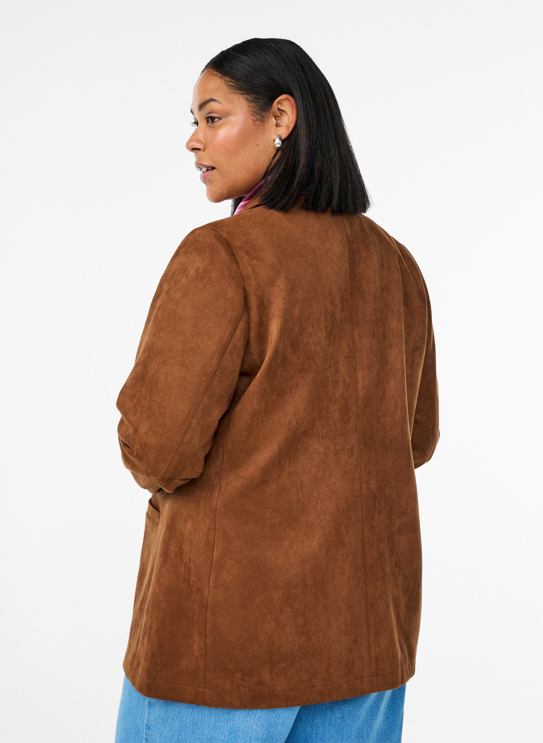 ZizziBlazer en su&eacute;dine, Marron, Model image number 2