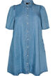 Robe en jean en lyocell avec boutons et manches courtes, Bleu Clair, Packshot image number 0