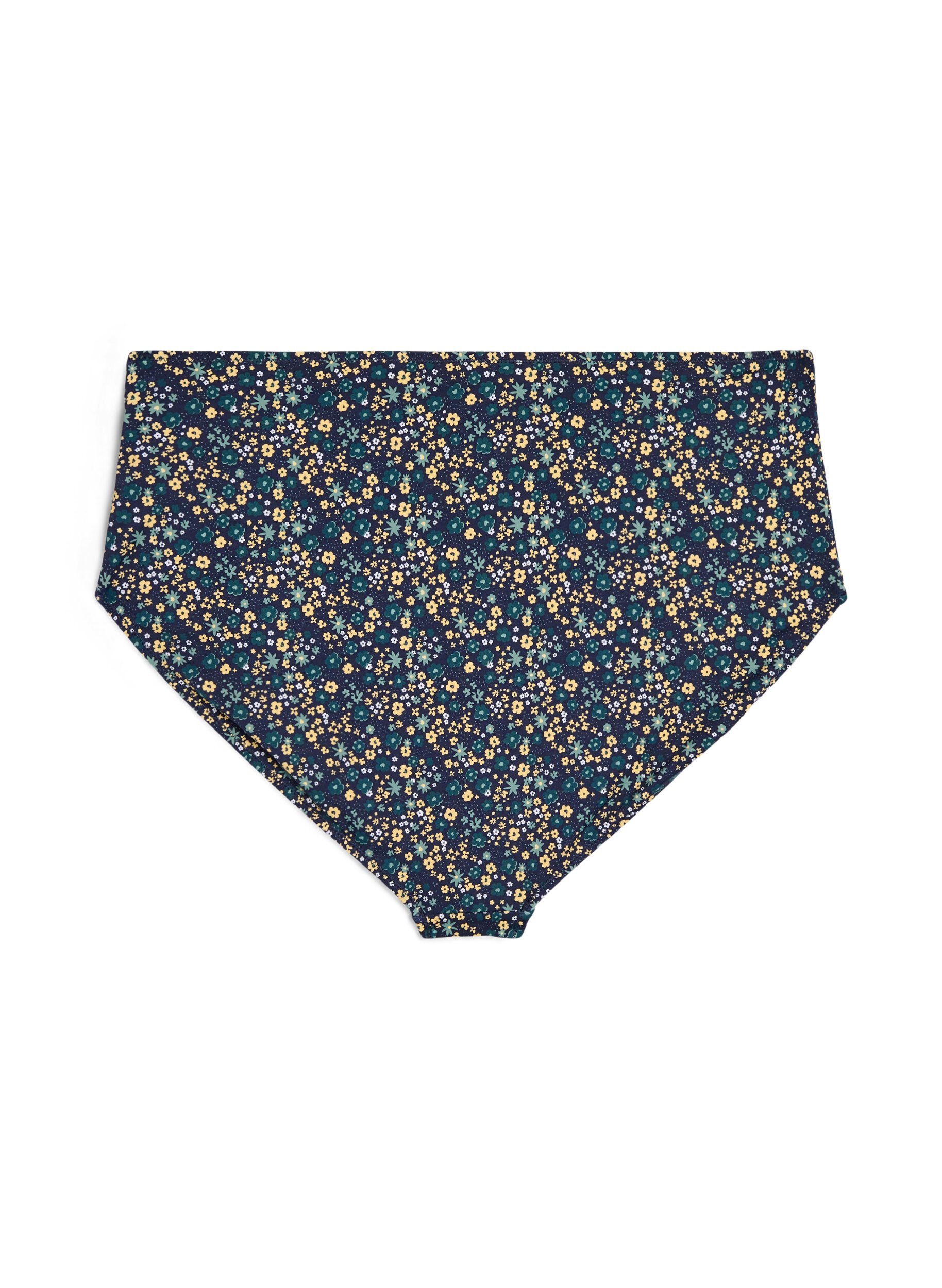 ZizziCulotte de bikini imprim&eacute;e et taille haute, Vert, Packshot image number 1
