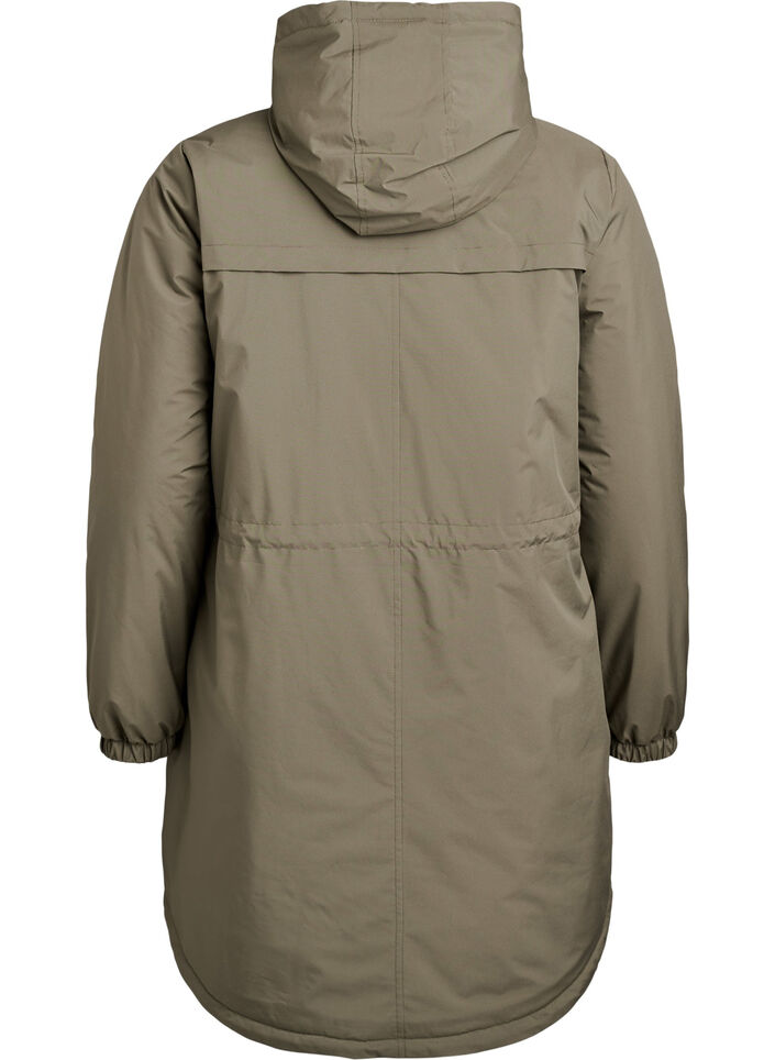 Parka matelassée légère à capuche, Vert foncé, Packshot image number 1