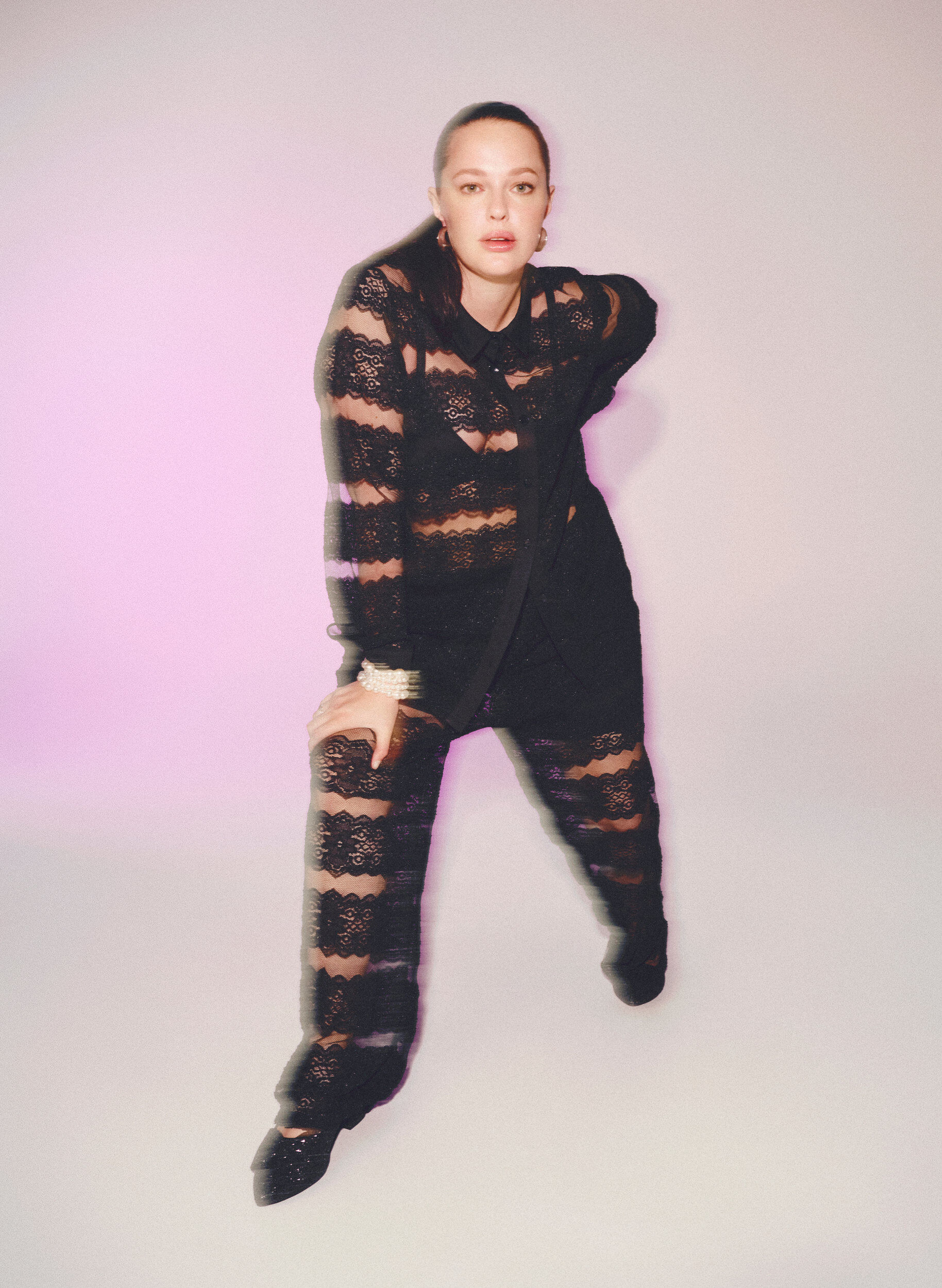 Zizzi Chemise ample avec dentelle et maille fine, Black, Image image number 0