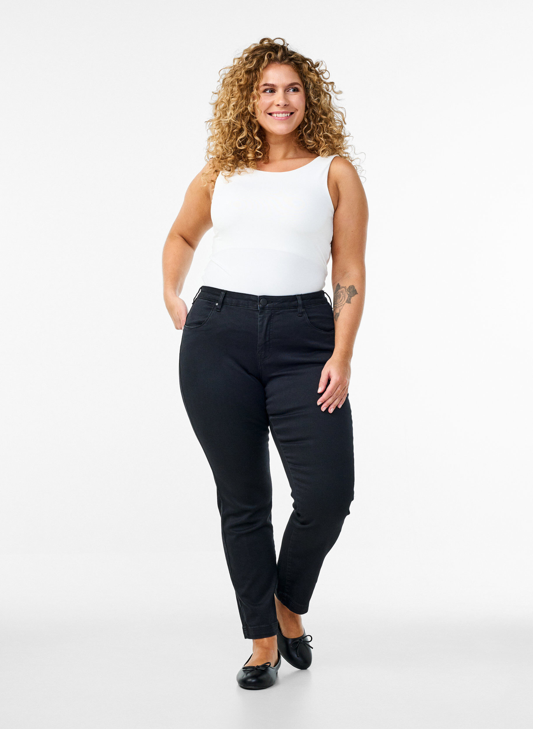  Emily jeans slim fit taille normale, Noir, Model