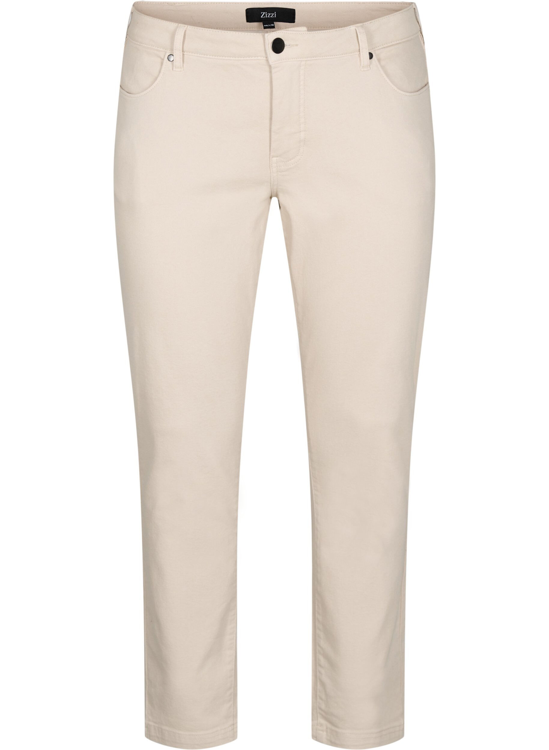 Zizzi Emily jeans coupe slim de taille classique, Beige, Packshot image number 0