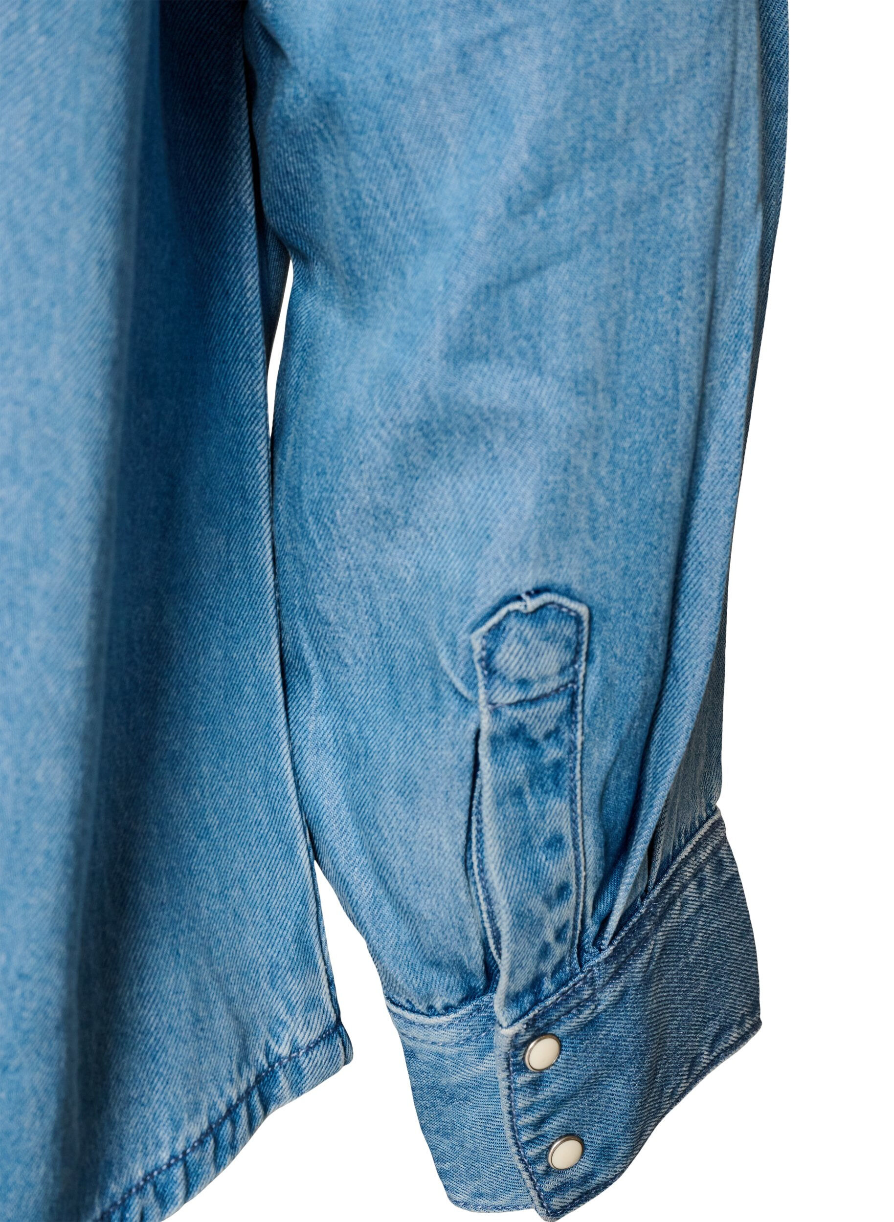 ZizziChemise en jean en lyocell avec boutons-pression, Bleu Clair, Packshot image number 3