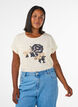 T-shirt avec imprim&eacute; d&eacute;coratif sur le devant, Vanille, Model image number 0