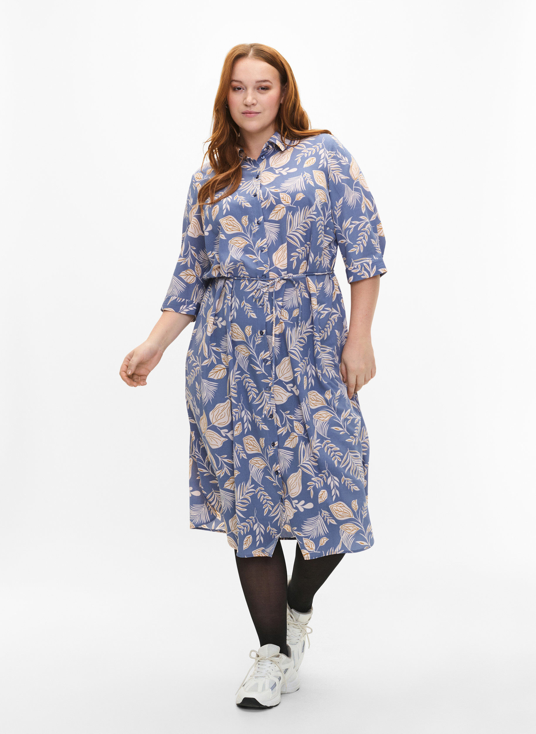 Zizzi FLASH - Robe chemise avec imprim&eacute;, Delft AOP, Model image number 3