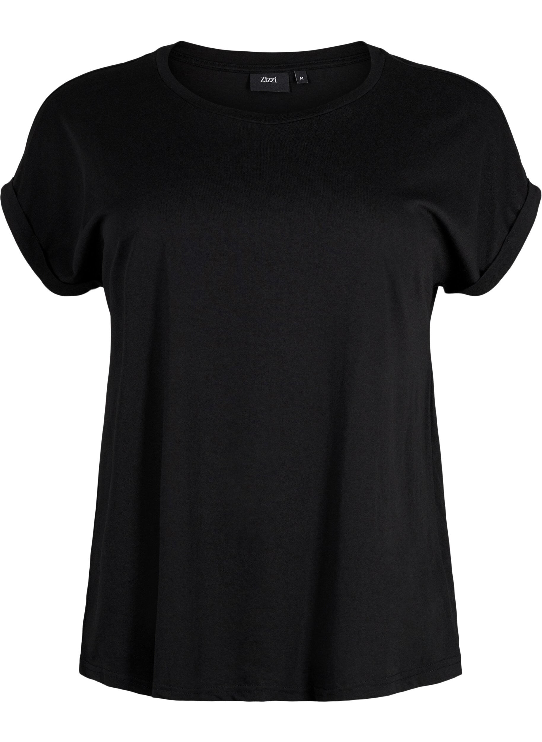 T-shirt &agrave; manches courtes en coton m&eacute;lang&eacute;