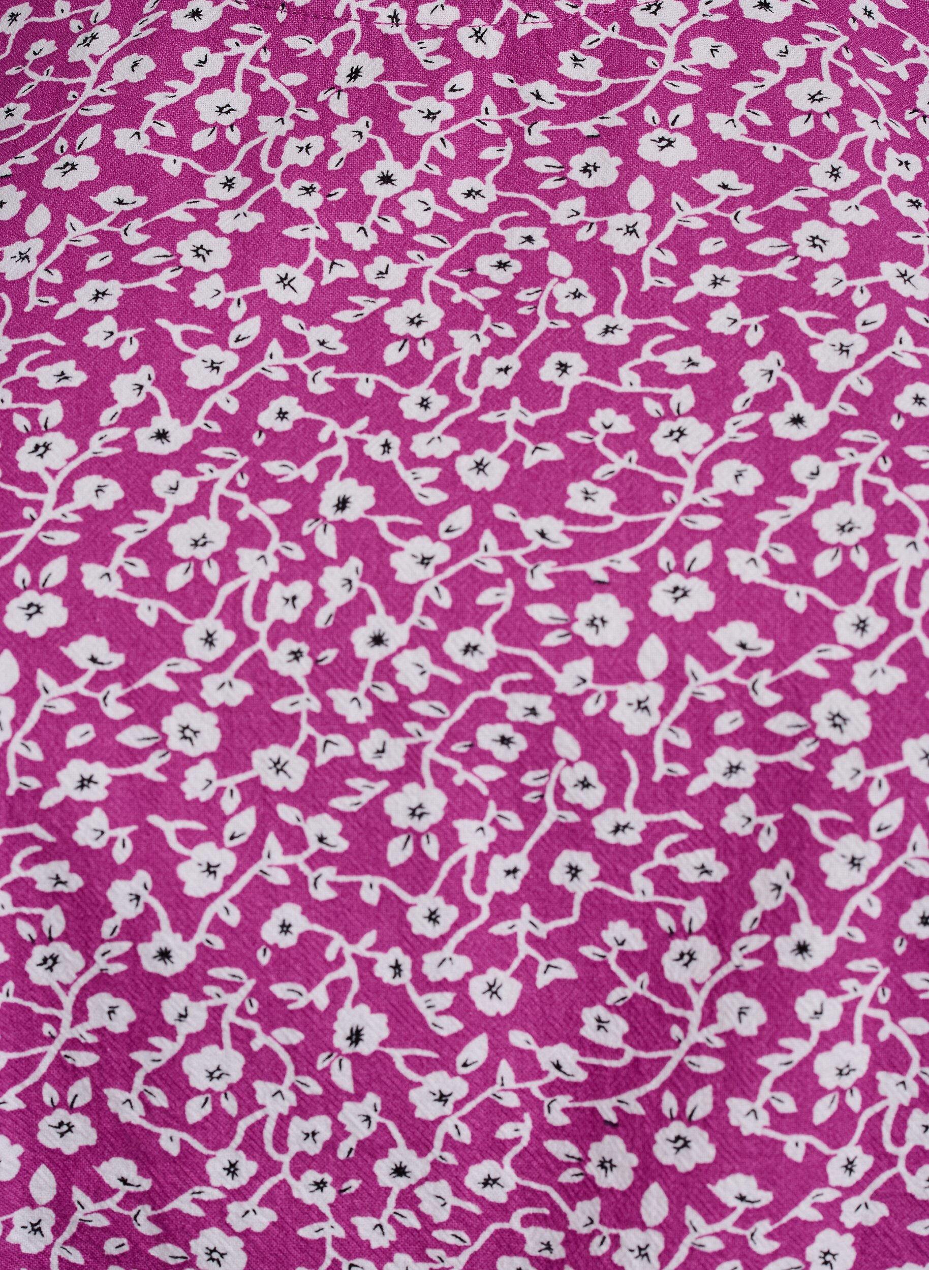 Zizzi Chemisier en coton imprim&eacute; &agrave; manches courtes, Violet, Packshot image number 2